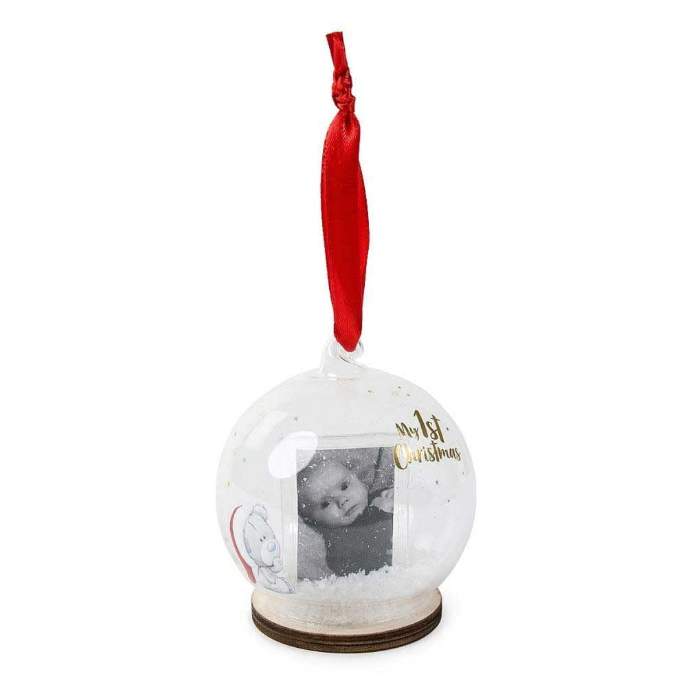 Glass Christmas Baby Tree Bauble with Photo E39597