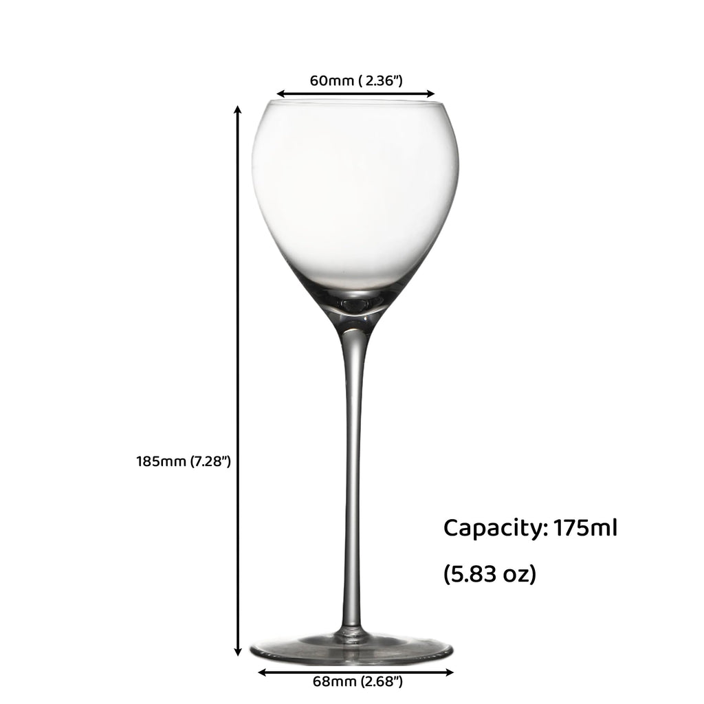 Hand Blown Crystal Cocktail Glasses Set of 6, 5.8Oz Clear G453