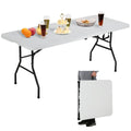 6 ft Folding Table Portable Heavy Duty Adjustable Height White M604