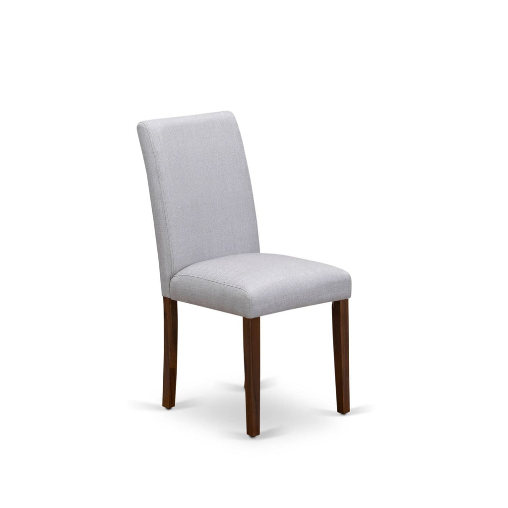 9 Piece Walnut Dining Table Set with 8 Grey Linen Chairs R79946