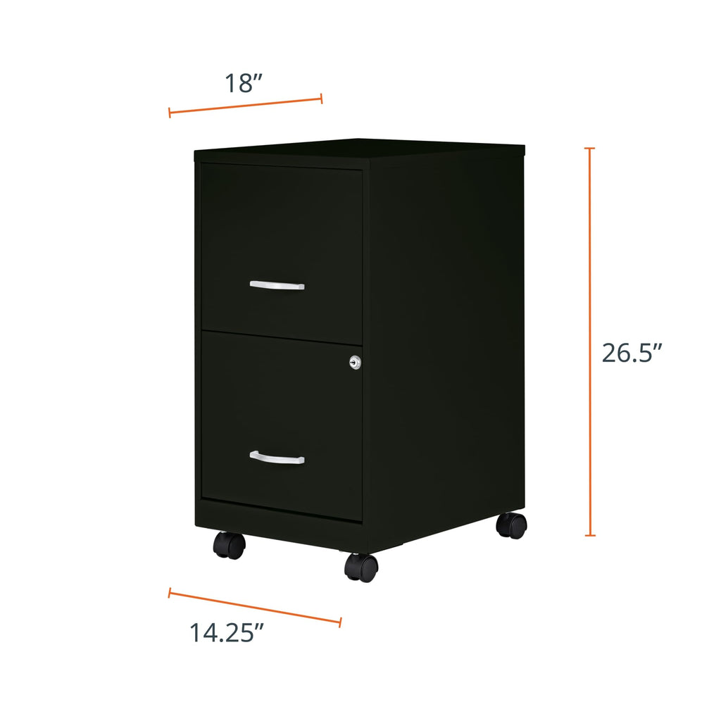 2-Drawer Mobile File Cabinet, Black A660