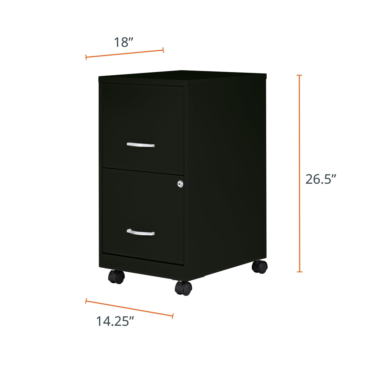 2-Drawer Mobile File Cabinet, Black A660