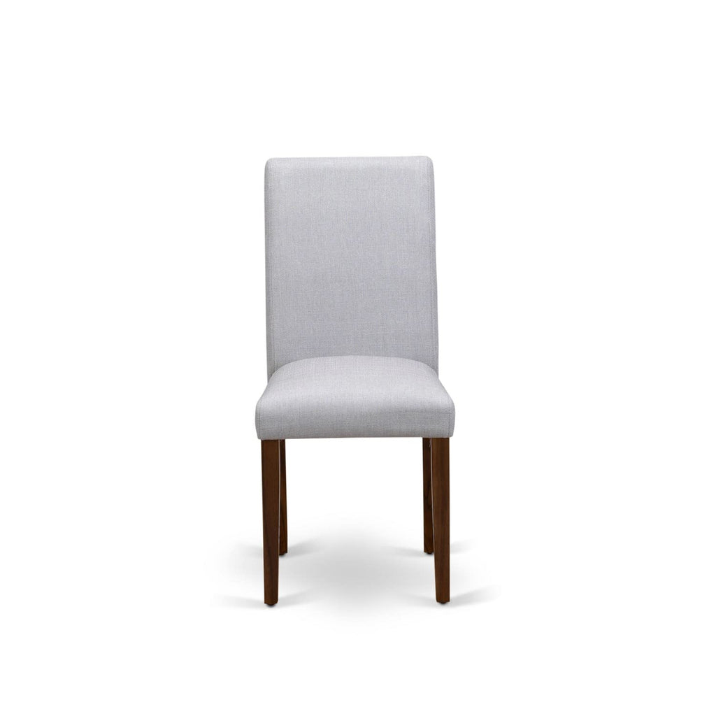 9 Piece Walnut Dining Table Set with 8 Grey Linen Chairs R79946