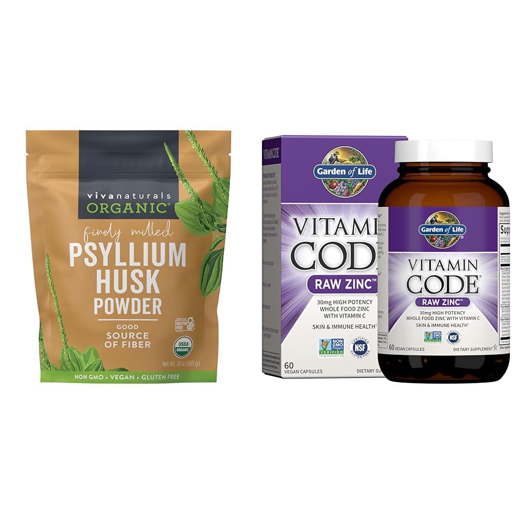 24 oz Organic Psyllium Husk Powder & 30mg Zinc Q742236