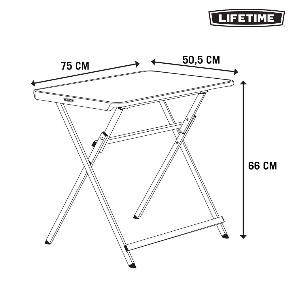 Small Folding Table, Portable Plastic Black 30 Inch D4395