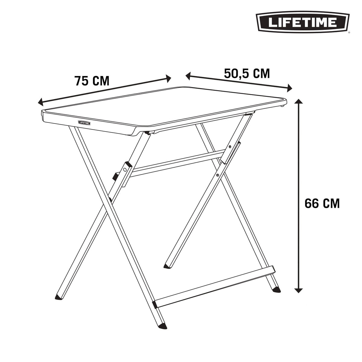 Small Folding Table, Portable Plastic Black 30 Inch D4395