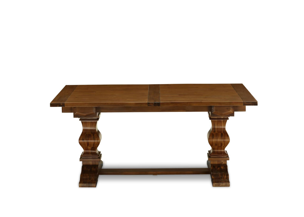 9 Piece Walnut Dining Table Set with 8 Grey Linen Chairs R79946