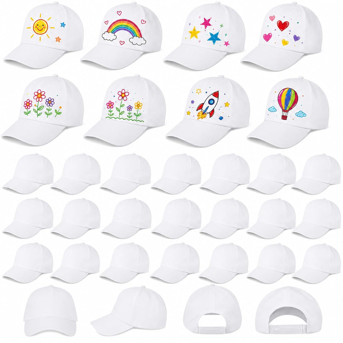 White Adjustable Baseball Caps R846249