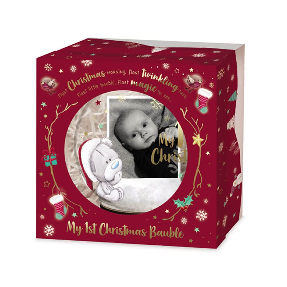 Glass Christmas Baby Tree Bauble with Photo E39597