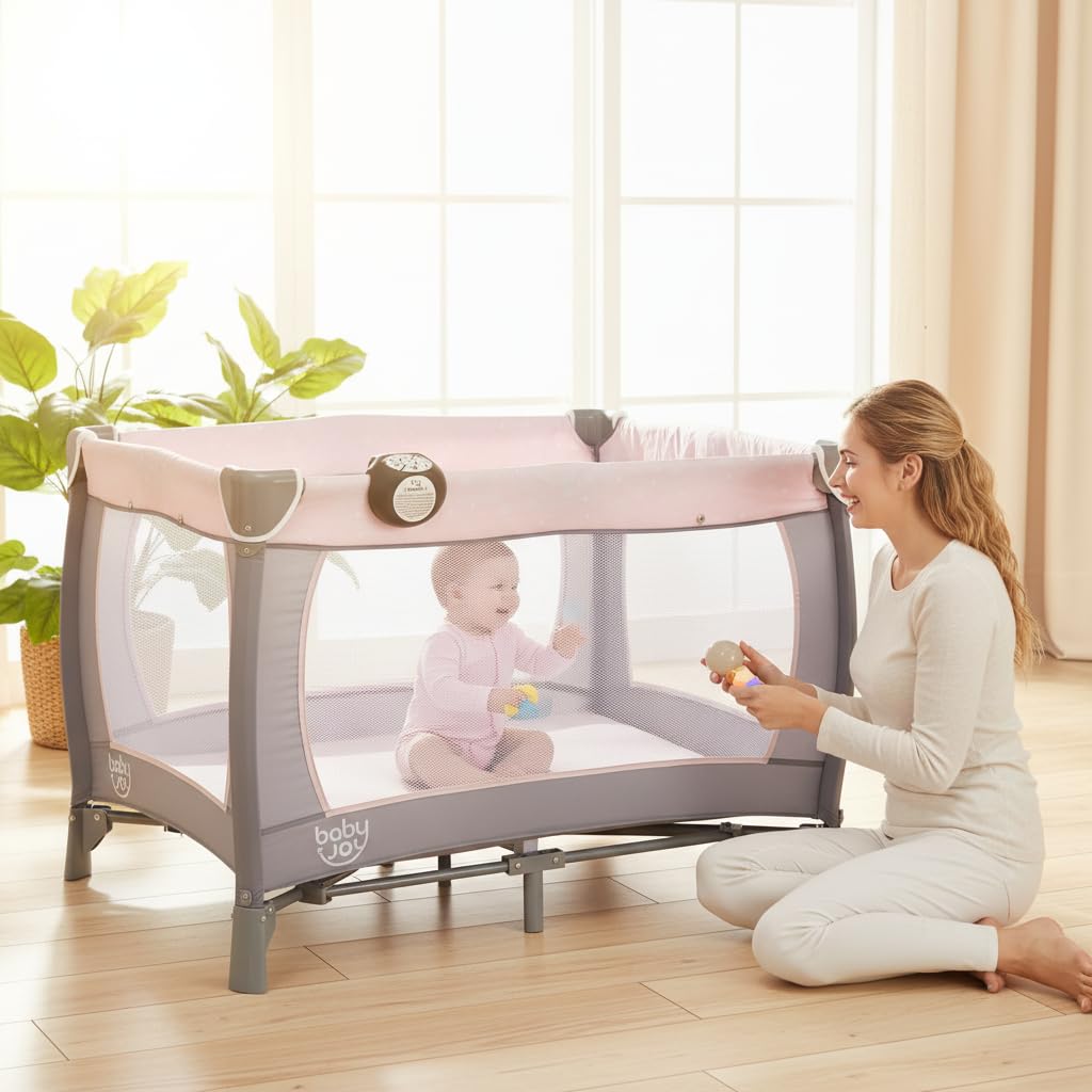 5 in 1 Pack and Play with Bassinet and Diaper Changing Table P109
