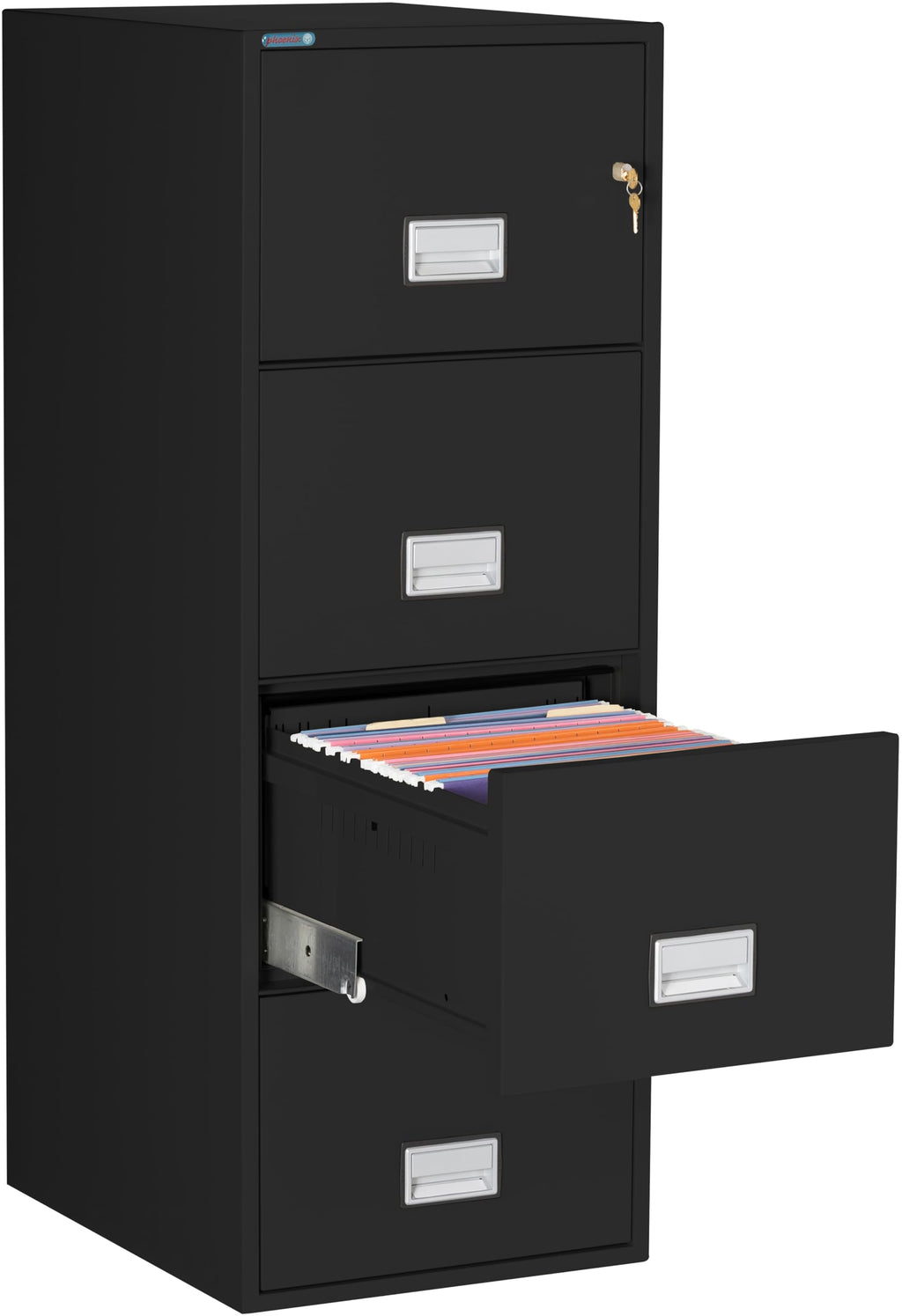 Black 4-Drawer Legal Fireproof File Cabinet A517