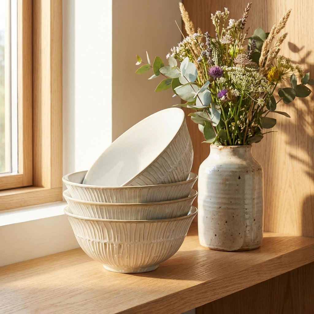 27.1 oz Ceramic Soup Bowls Set of 4 N1985