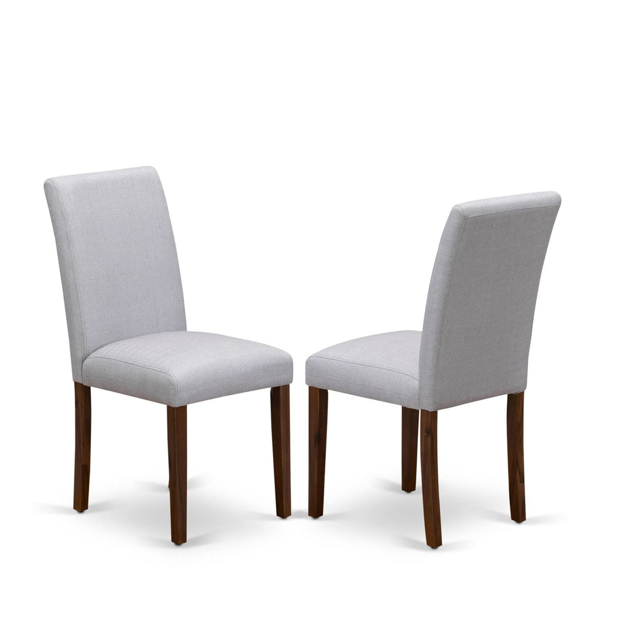 9 Piece Walnut Dining Table Set with 8 Grey Linen Chairs R79946