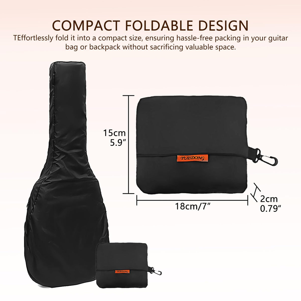 Black Waterproof Electric Guitar Bag Rain Cover Y271231