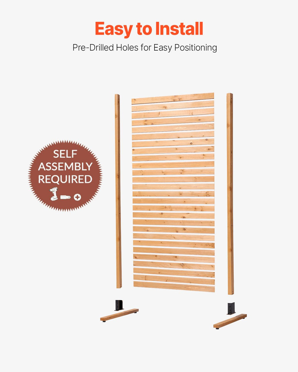Wooden Privacy Screen 36" W x 73" H Z21236