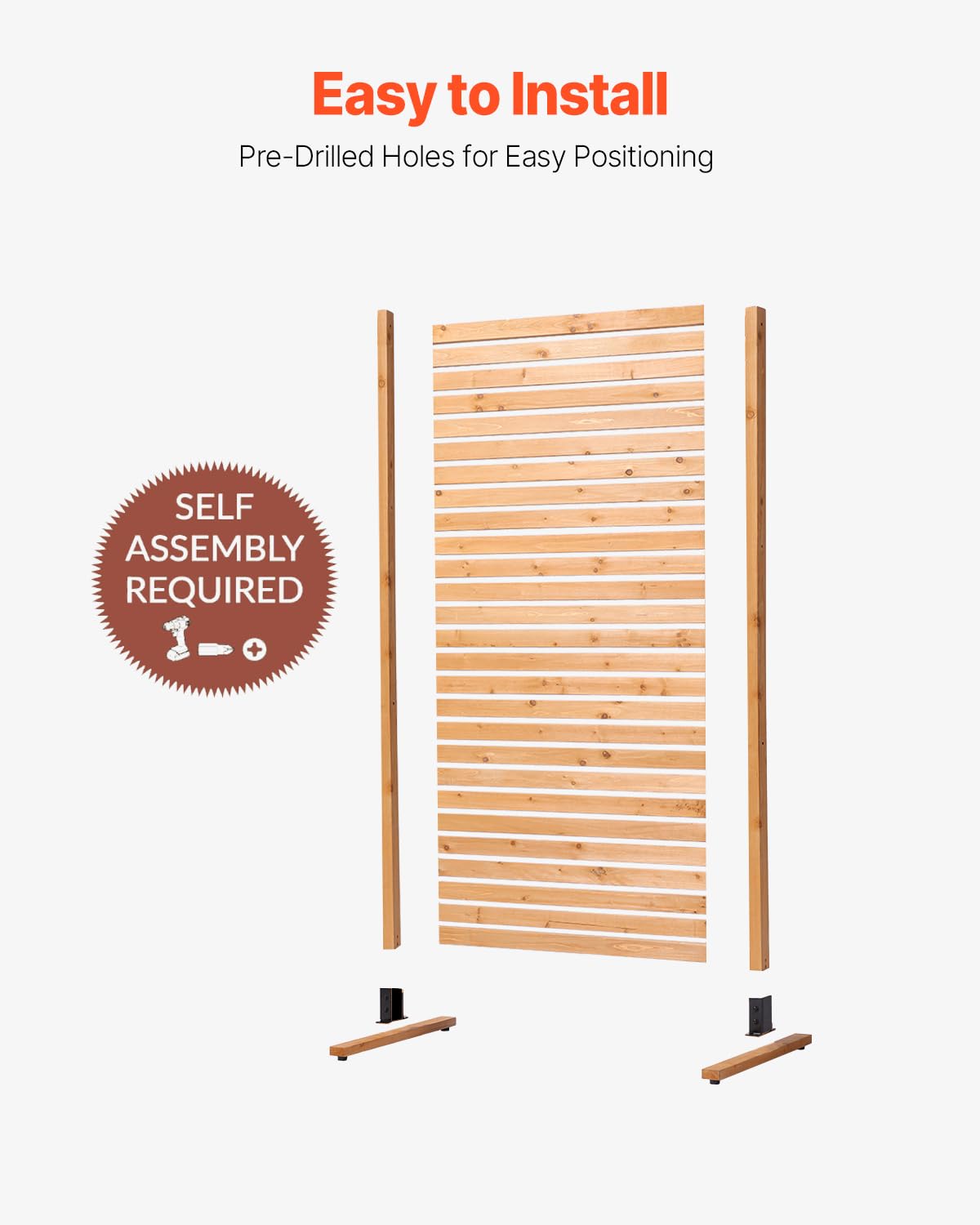 Wooden Privacy Screen 36" W x 73" H Z21236