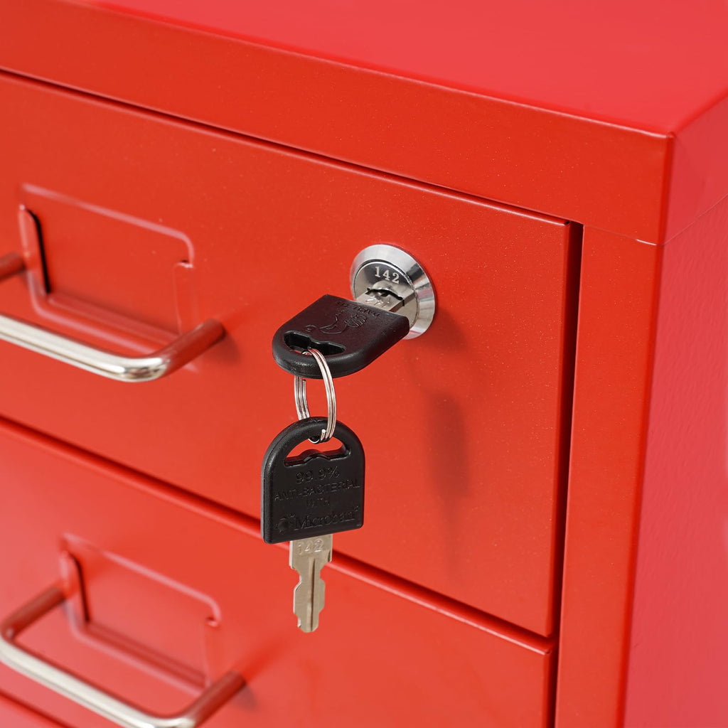 6 Drawer Metal Rolling File Cabinet with Lock J891