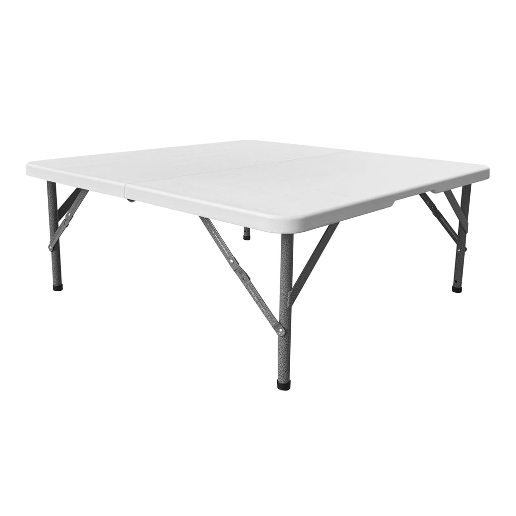 White Square Folding Table with Carry Handle P60342