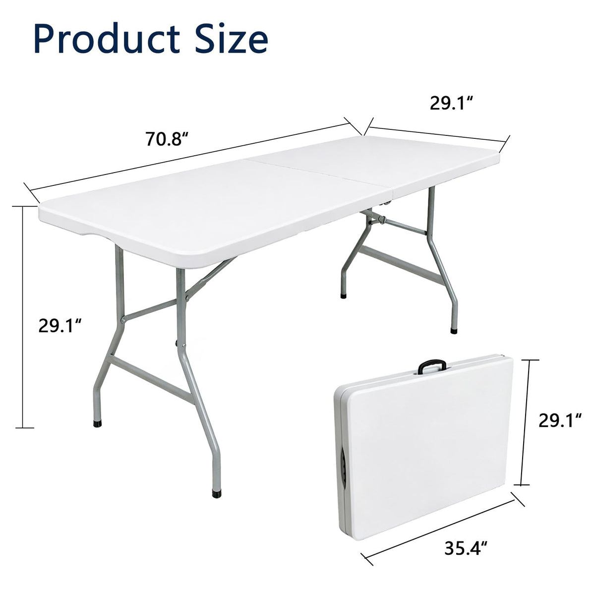 6ft White Folding Table B157