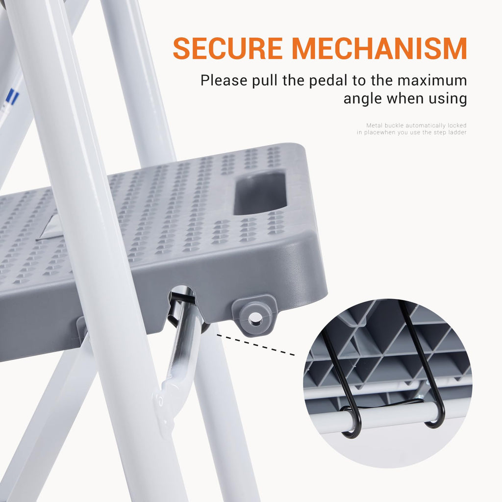 2 Step Ladder 330lbs Capacity Folding Sturdy Step Stool F7918