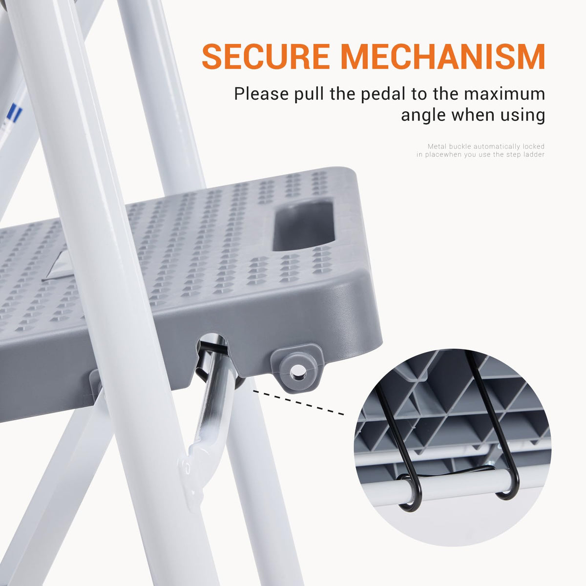 2 Step Ladder 330lbs Capacity Folding Sturdy Step Stool F7918