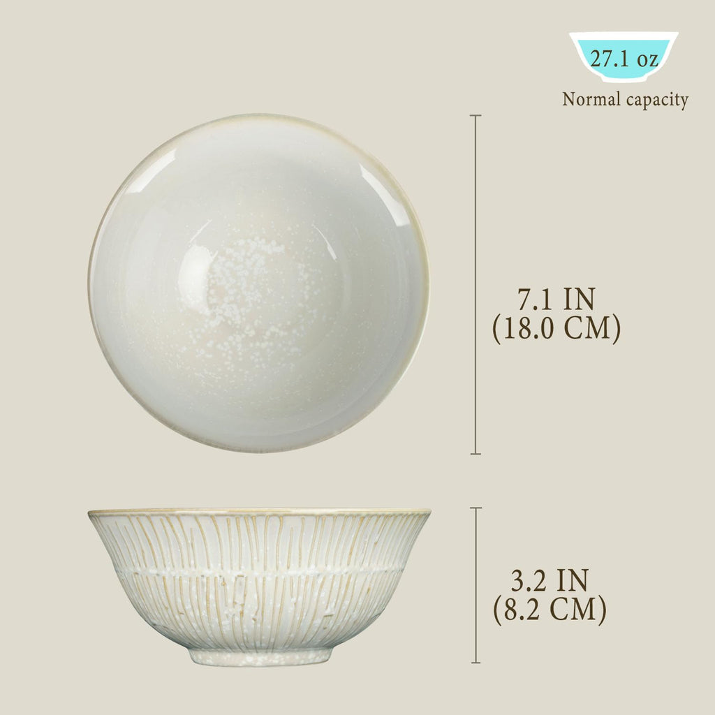 27.1 oz Ceramic Soup Bowls Set of 4 N1985