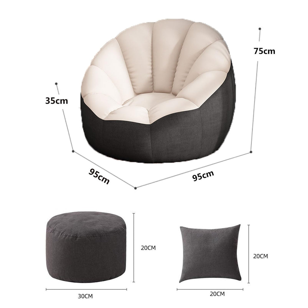 Soft Cotton Hemp Bean Bag Chair Cover White Gray Yellow S679549