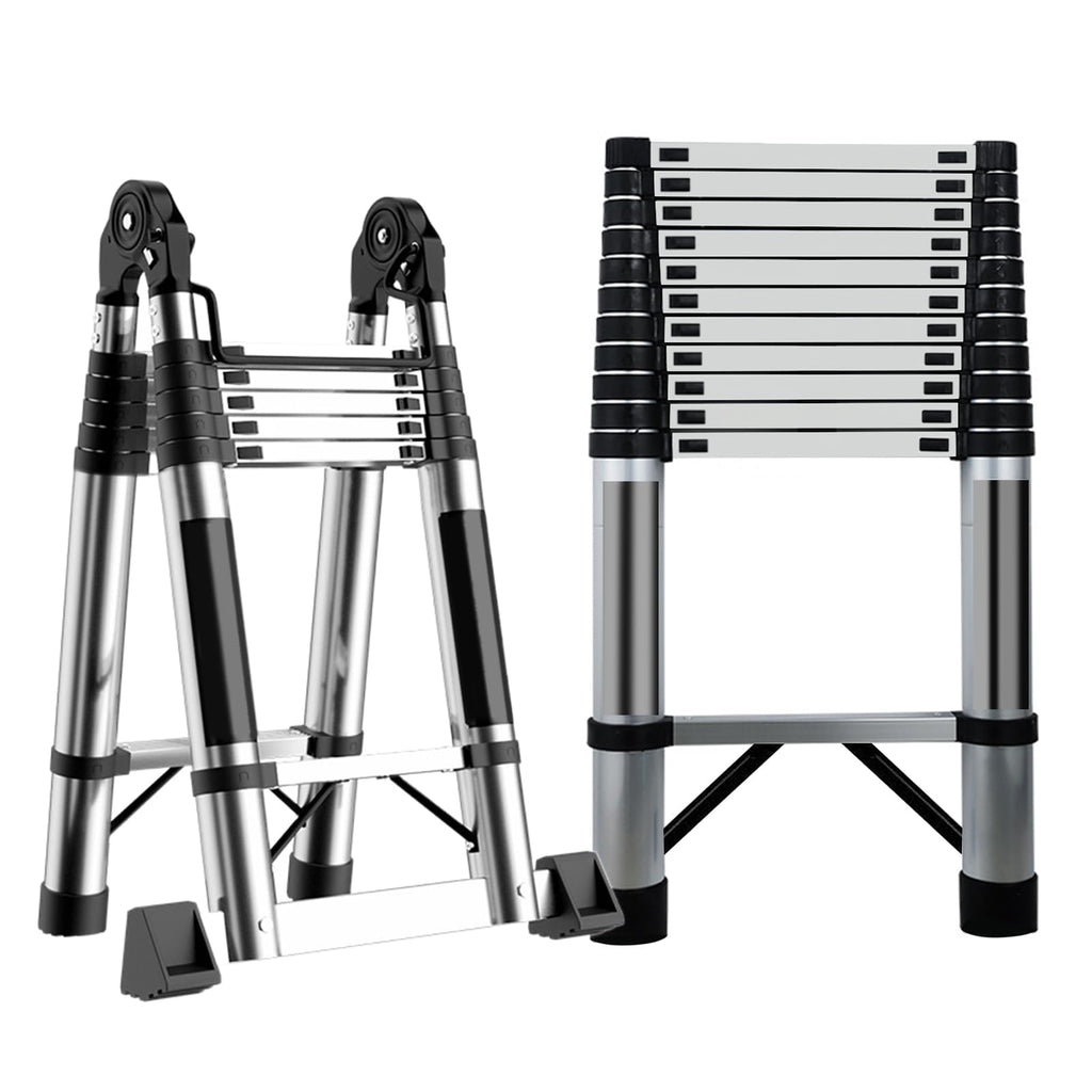Telescoping Stainless Steel Extension Ladder 330 lbs Y5139