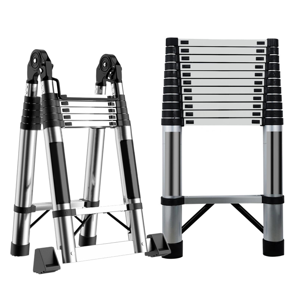 Telescoping Stainless Steel Extension Ladder 330 lbs Y5139