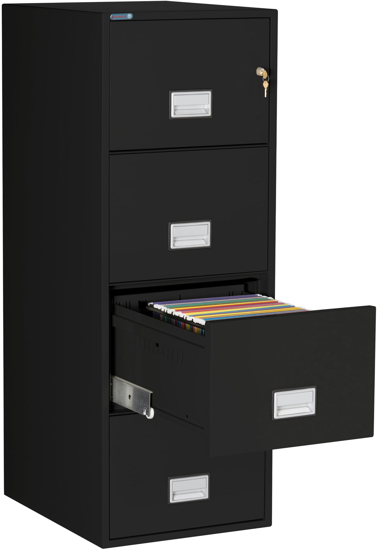 Black 4-Drawer Legal Fireproof File Cabinet A517