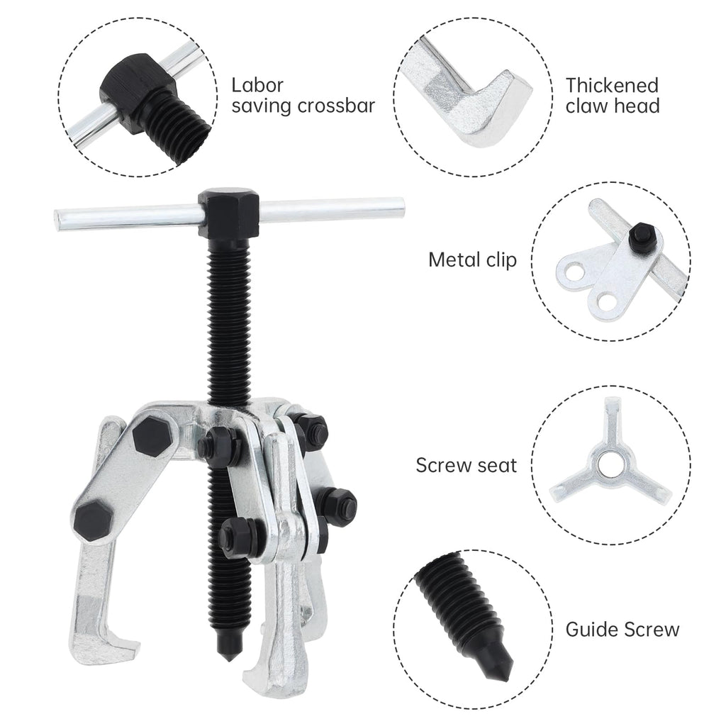 2.36 Inch Adjustable High Carbon Steel 3-Jaw Gear Puller Tool F827166