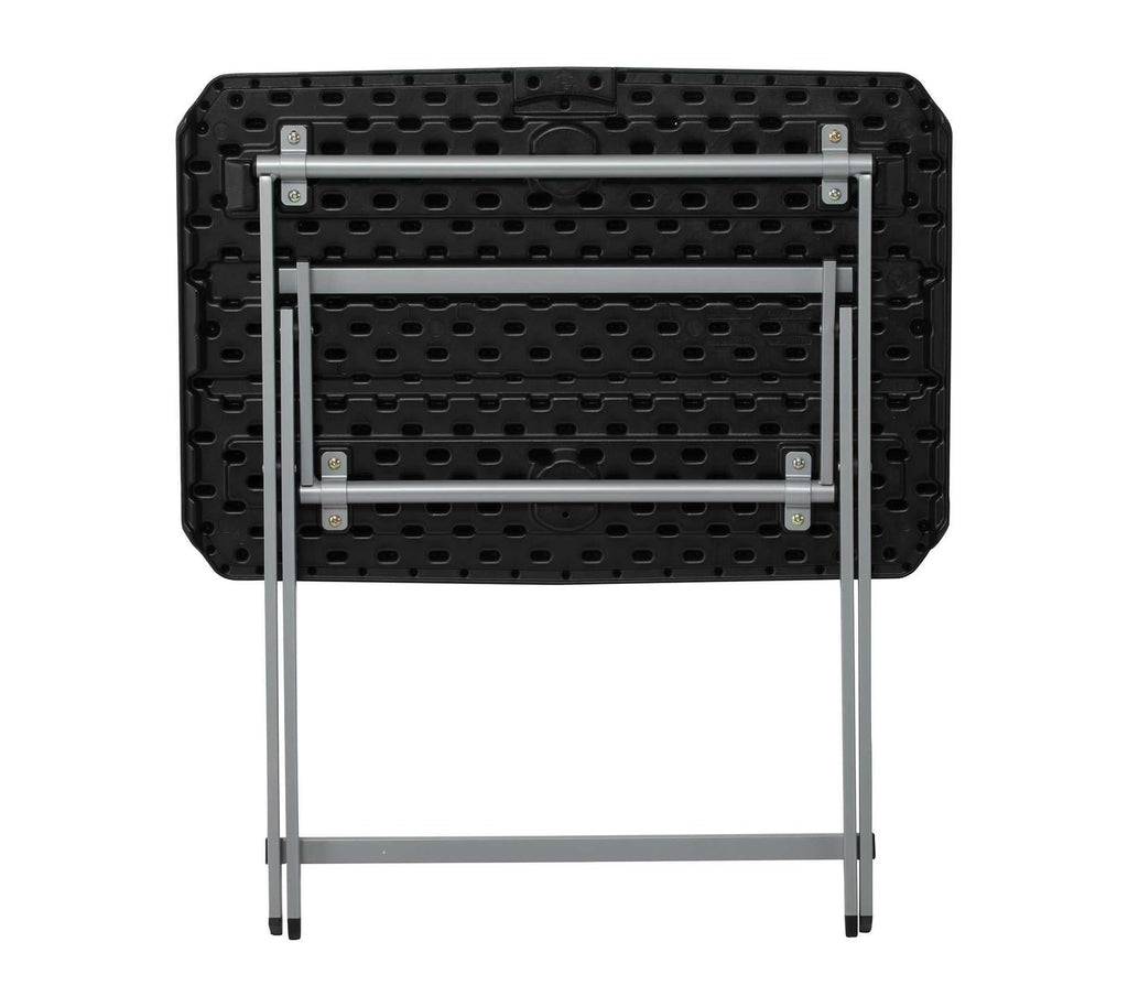 Small Folding Table, Portable Plastic Black 30 Inch D4395