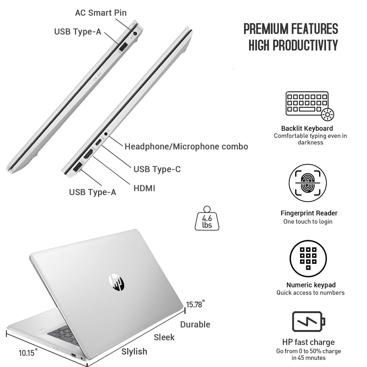 17.3 Inch Touchscreen Laptop Intel i7 Windows 11 Pro 64GB RAM 2TB SSD W59345