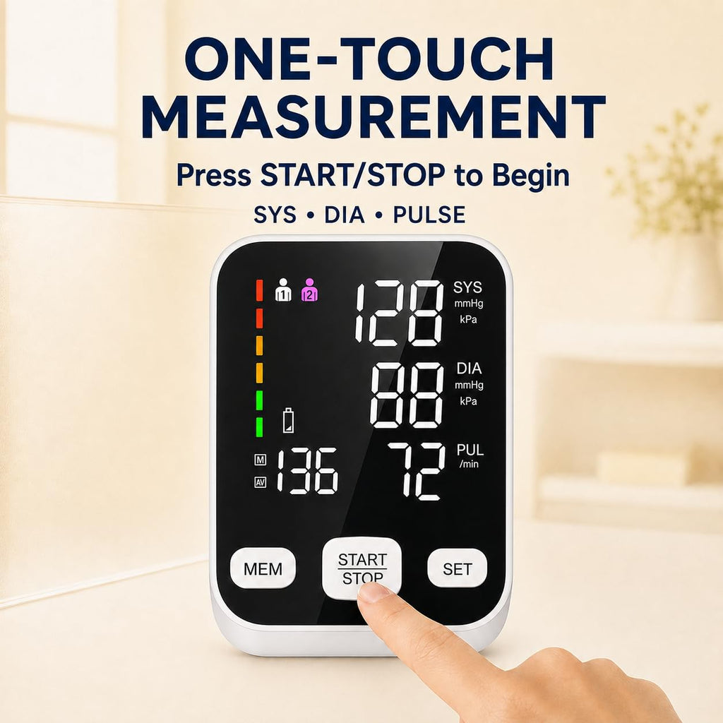Automatic Upper Arm Blood Pressure Monitor with 6-Inch Backlit Display A94777