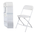 10 Pack White Folding Chairs 350LBS Capacity Steel I554526