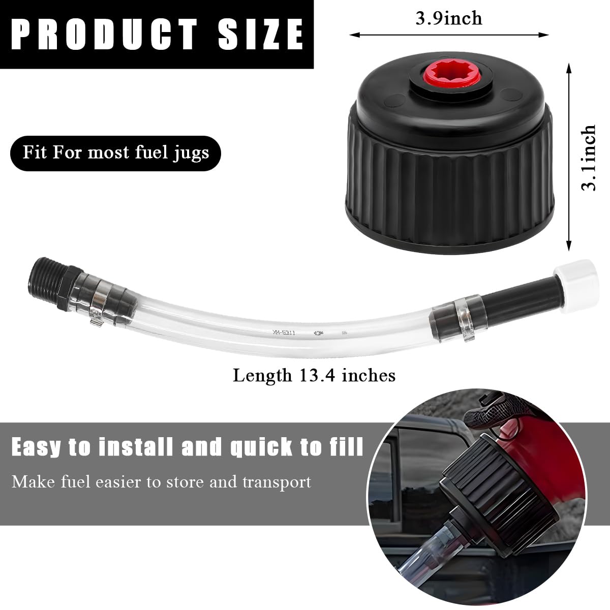 5 Gallon Gas Cans Fuel Jug Hose & Cap E83227