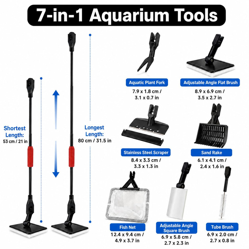 7 in 1 Aquarium Cleaning Kit with Adjustable Long Handle Z5600