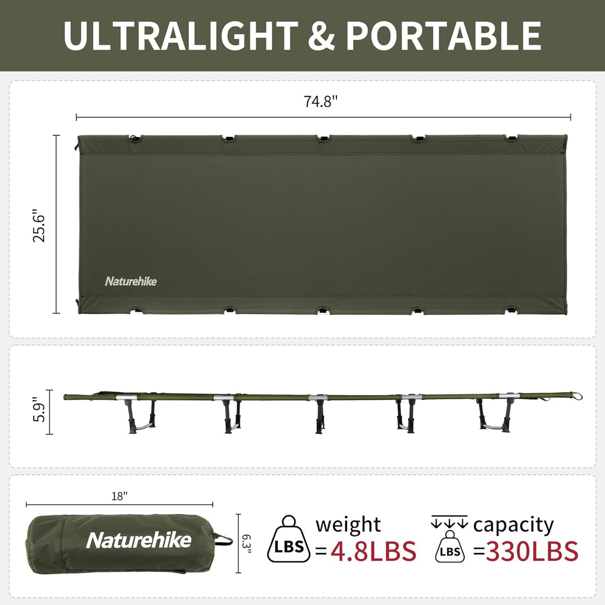 Ultralight Folding Camping Cot X12298