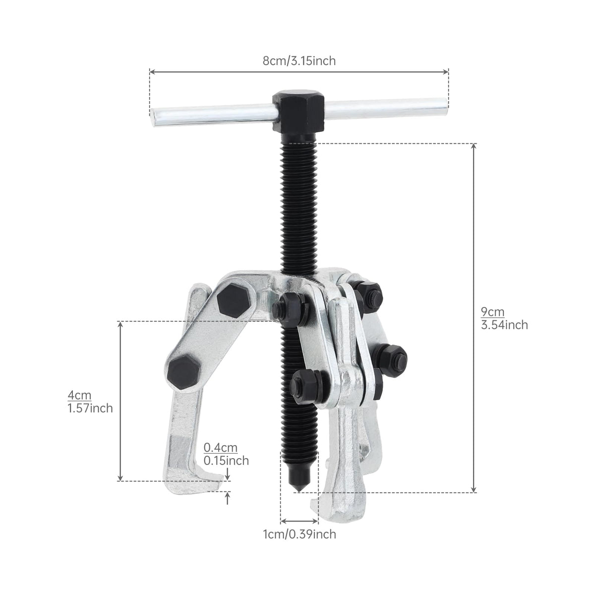 2.36 Inch Adjustable High Carbon Steel 3-Jaw Gear Puller Tool F827166