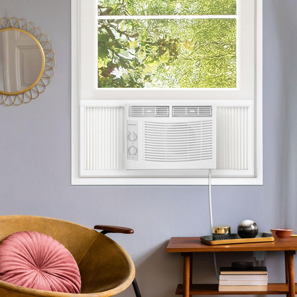 5,000 BTU Window Air Conditioner with Mechanical Controls, Dehumidifier, Washable Filter, 2 Fan Speeds, White A776243