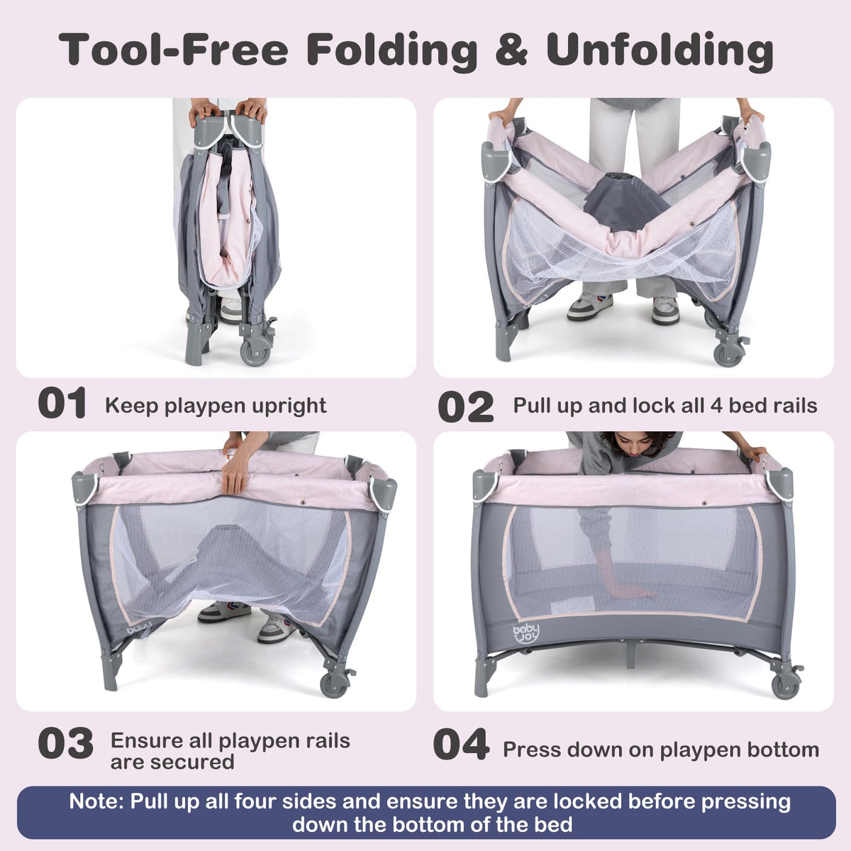 5 in 1 Pack and Play with Bassinet and Diaper Changing Table P109