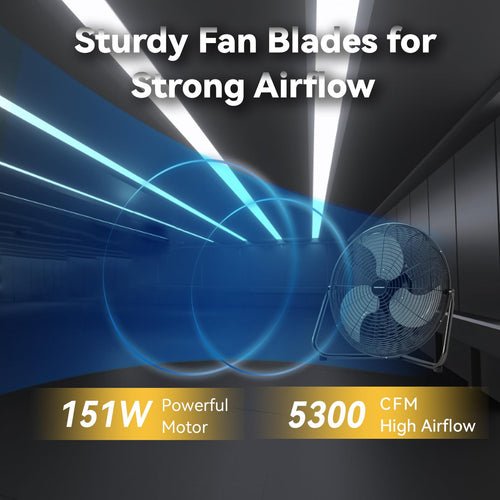 20 Inch 3 Speed 360-Degree Tilt High Velocity Floor Fan E536156