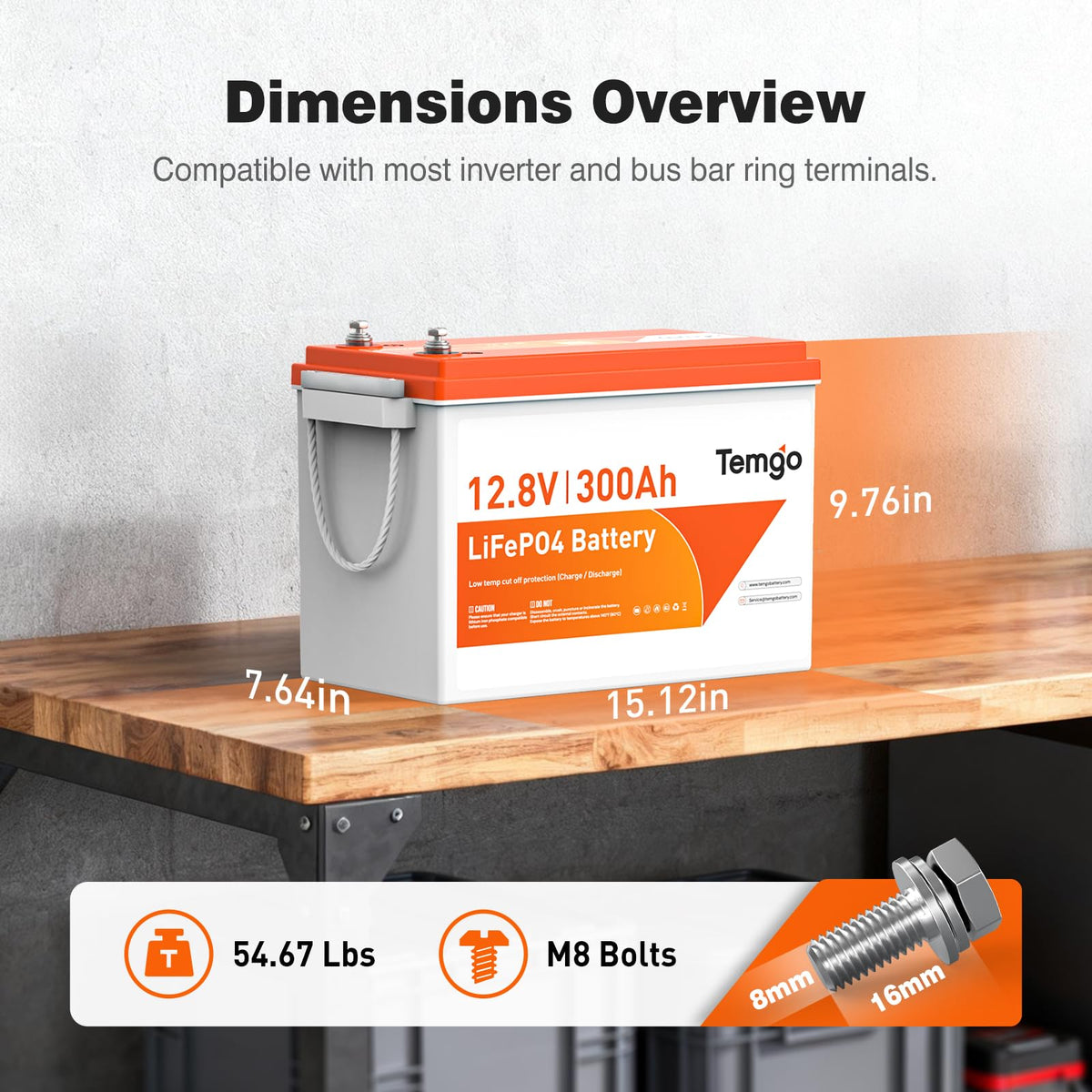 12V 300Ah LiFePO4 Lithium Battery L4601