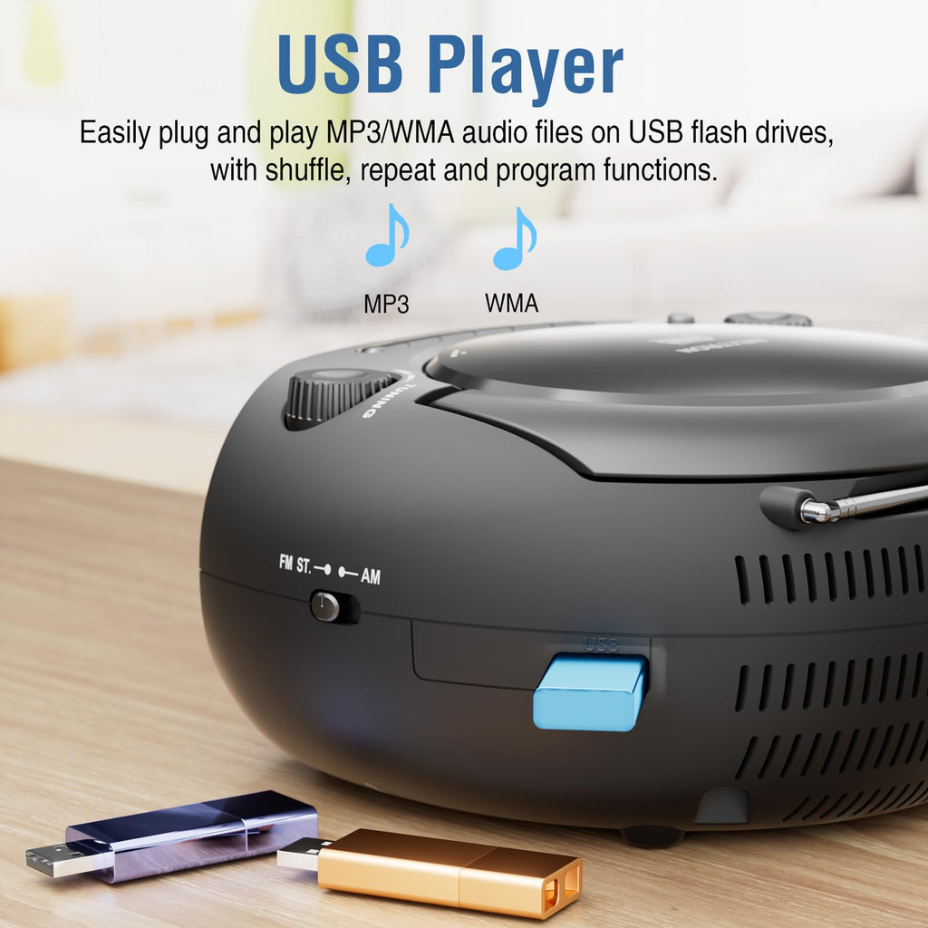 Portable CD Player Boombox with Bluetooth A282665