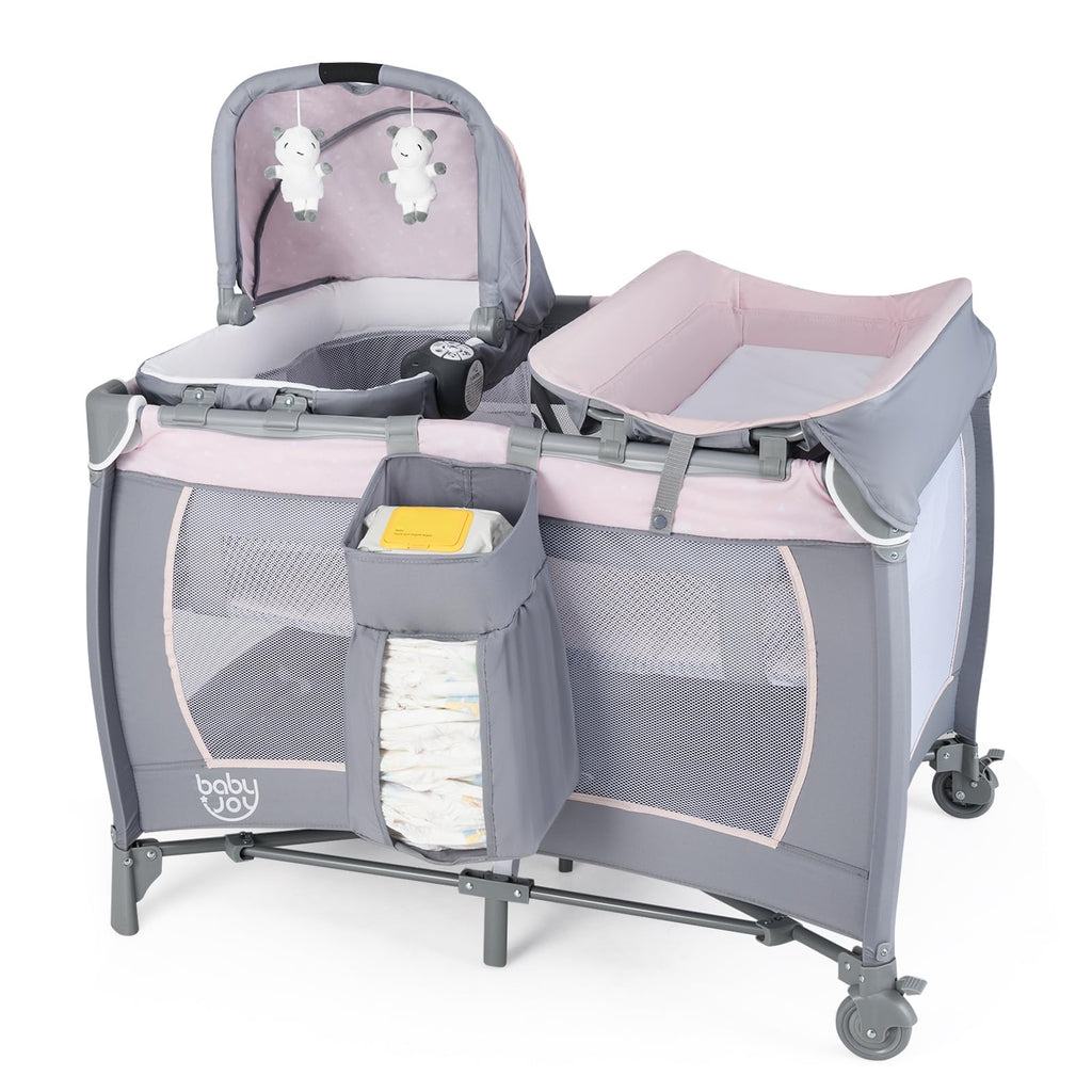 5 in 1 Pack and Play with Bassinet and Diaper Changing Table P109