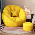 Soft Cotton Hemp Bean Bag Chair Cover White Gray Yellow S679549