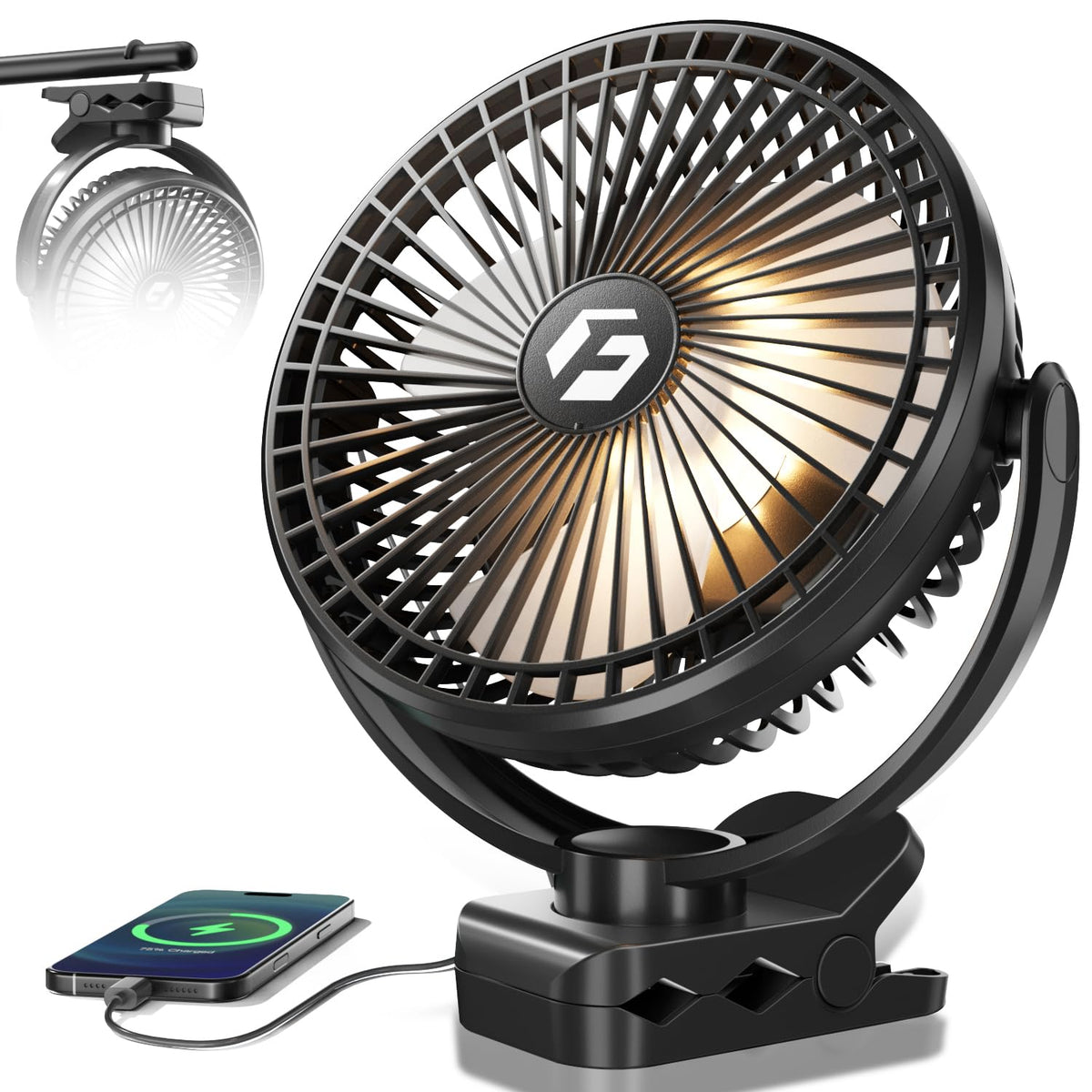 8" Clip On Fan with Lights X187296