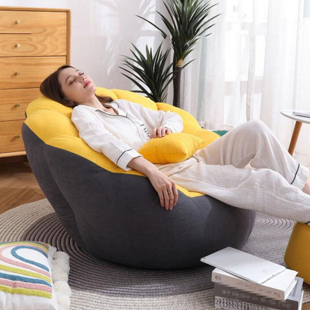 Soft Cotton Hemp Bean Bag Chair Cover White Gray Yellow S679549