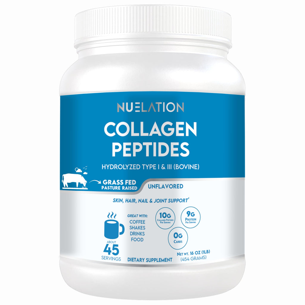 Grass Fed Hydrolyzed Bovine Collagen Peptides Powder 1LB Unflavored E38481