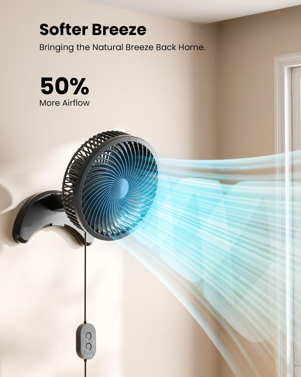 8'' Wall Mount Fan with Timer P656